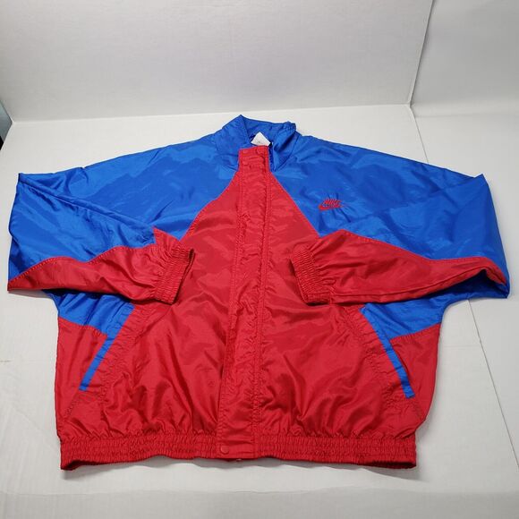 Vintage Nike Windbreaker Jacket Mens Large Red Blue Spiderman Full Zip Athletic - Picture 1 of 16